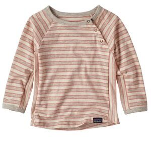 Patagonia Kids Striped Long Sleeve Shirt - Pink and Gray